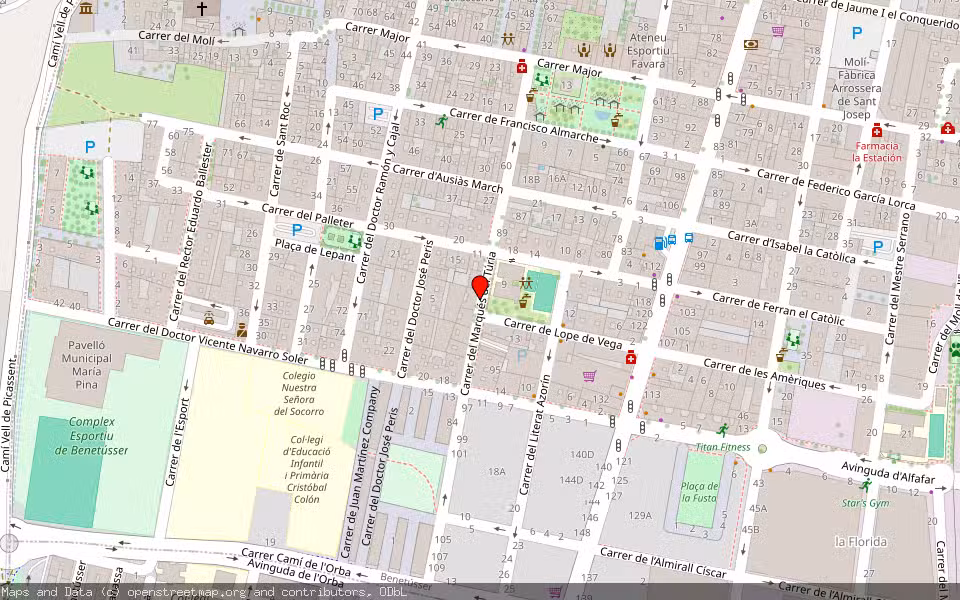 Mapa de Subasta Inmueble (Local comercial) en Benetusser, Valencia/València