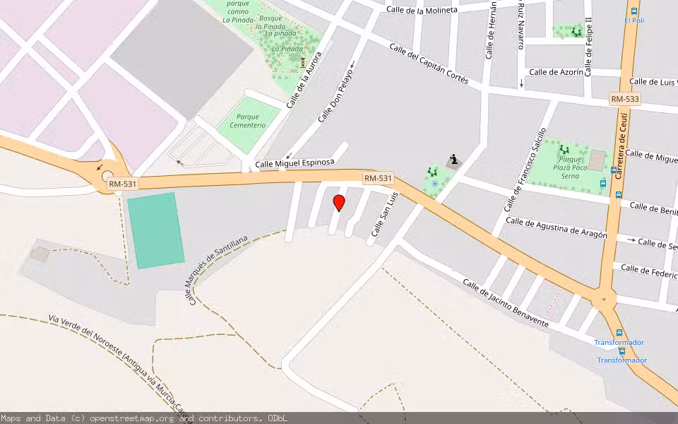Mapa de Subasta Inmueble (Vivienda) en Alguazas, Murcia