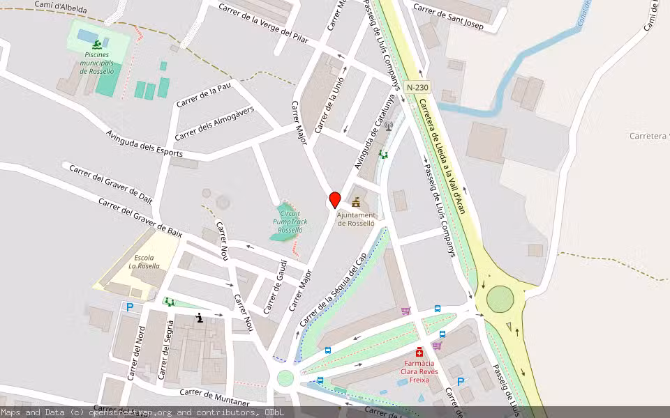 Mapa de Subasta Inmueble (Garaje) en Rosselló, Lleida