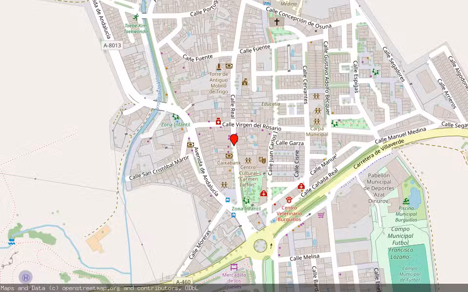 Mapa de Subasta Inmueble (Vivienda) en Burguillos, Sevilla