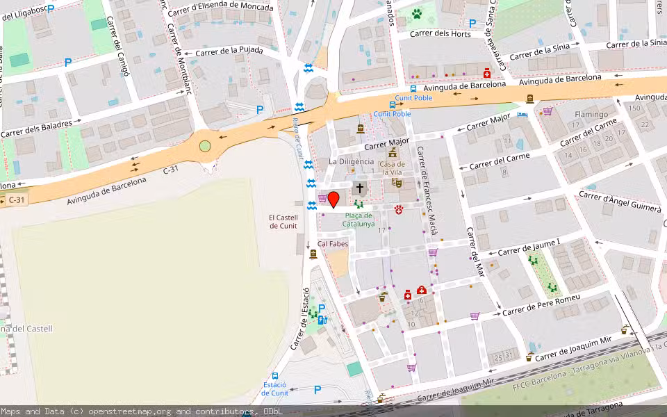 Mapa de Subasta Inmueble (Garaje) en Cunit, Tarragona
