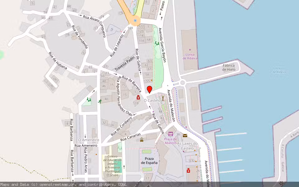 Mapa de Subasta Inmueble (Local comercial) en Ribeira, A Coruña