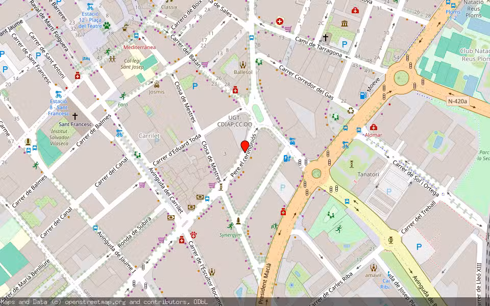 Mapa de Subasta Inmueble (Vivienda) en Reus, Tarragona
