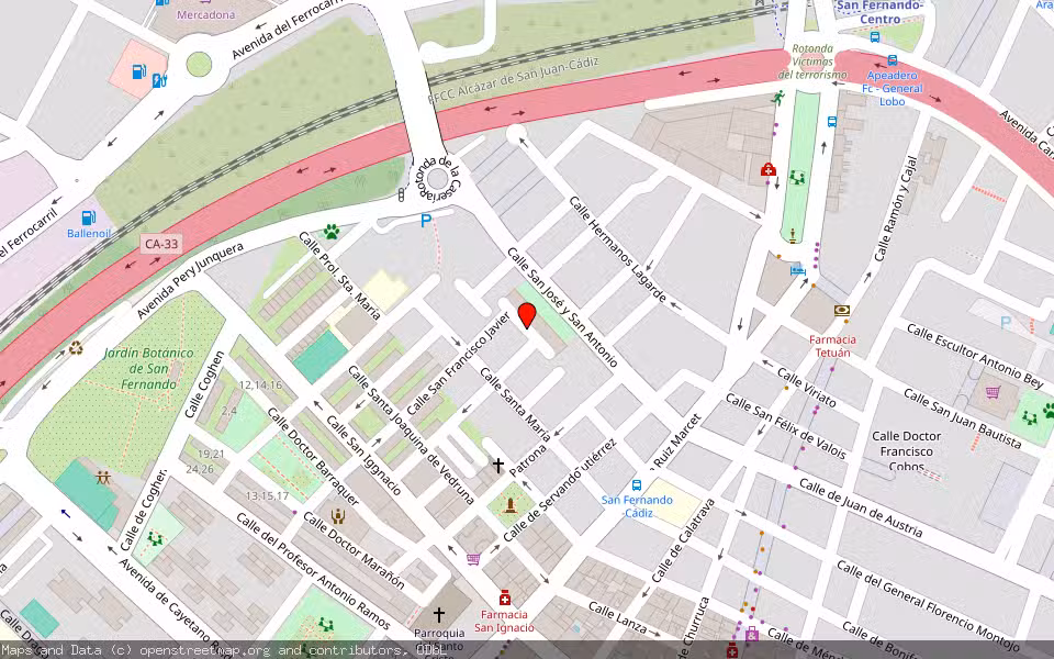 Mapa de Subasta Inmueble (Vivienda) en San Fernando, Cádiz