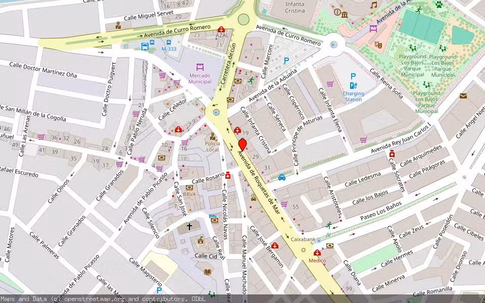 Mapa de Subasta Inmueble (Local comercial) en Roquetas De Mar, Almería