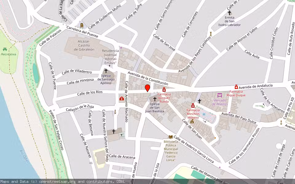 Mapa de Subasta Inmueble (Vivienda) en Gibraleon, Huelva