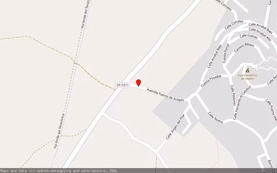 Mapa de Subasta Inmueble (Vivienda) en Malon, Zaragoza