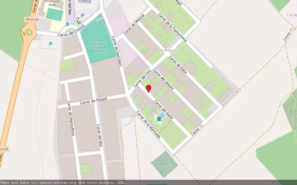 Mapa de Subasta Inmueble (Vivienda) en Sant Jaume Dels Domenys, Tarragona