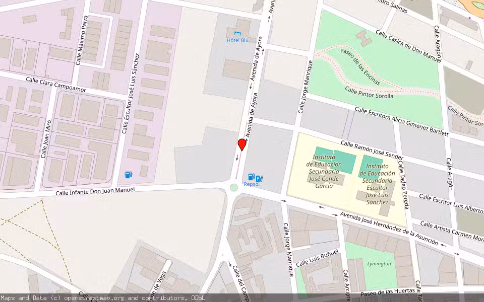 Mapa de Subasta Inmueble (Nave industrial) en Almansa, Albacete