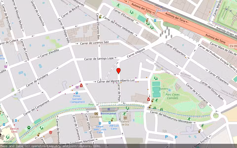 Mapa de Subasta Inmueble (Trastero) en Benimámet-beniferri, Valencia/València