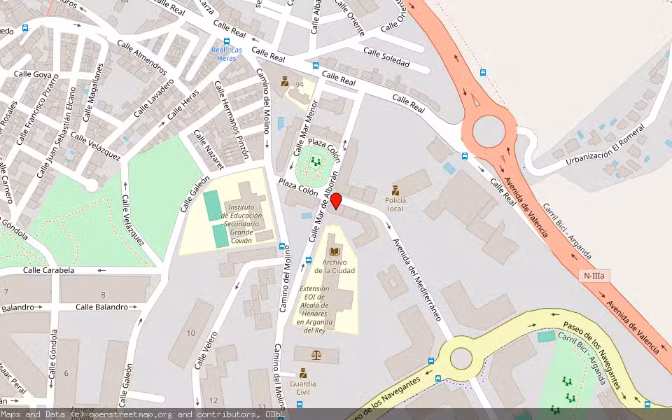 Mapa de Subasta Inmueble (Garaje) en Arganda, Madrid