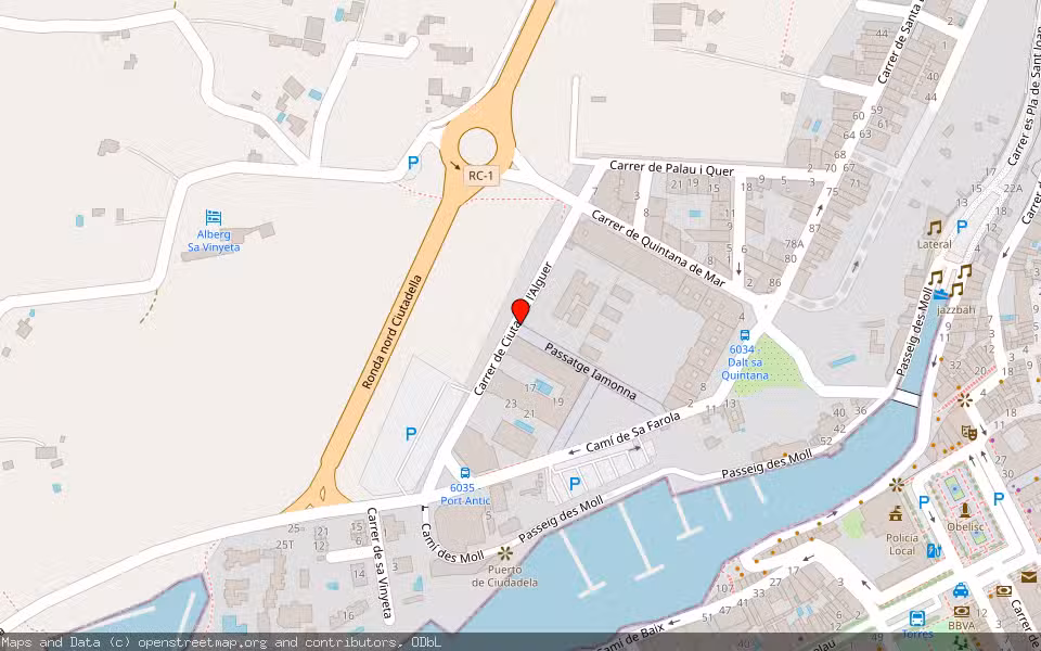 Mapa de Subasta Inmueble (Garaje) en Ciutadella De Menorca, Illes Balears