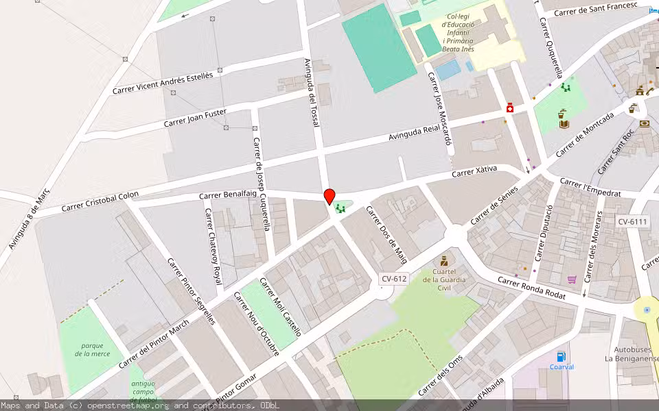 Mapa de Subasta Inmueble (Vivienda) en Tossal De Beniganim, Valencia/València