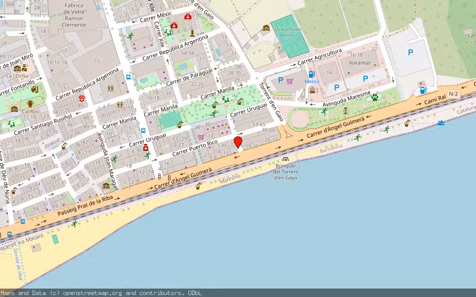 Mapa de Subasta Inmueble (Garaje) en El Masnou, Barcelona