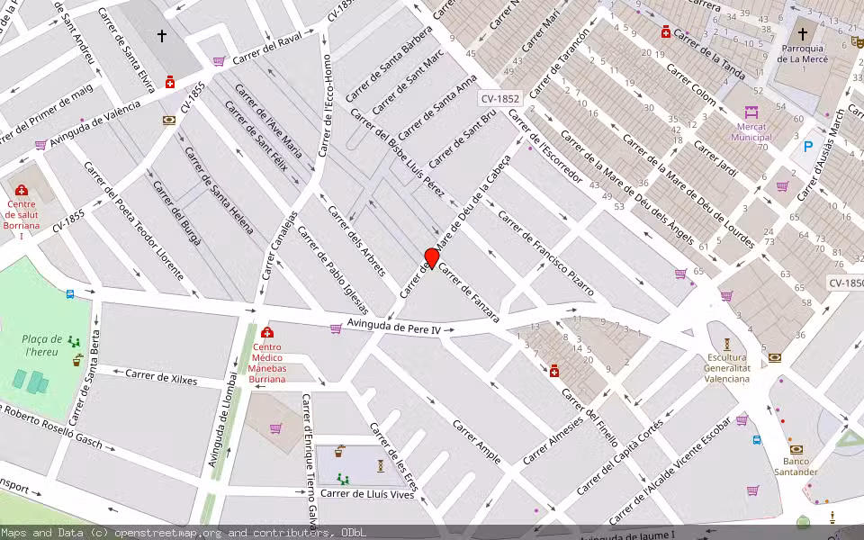 Mapa de Subasta Inmueble (Vivienda) en Burriana, Castellón/Castelló