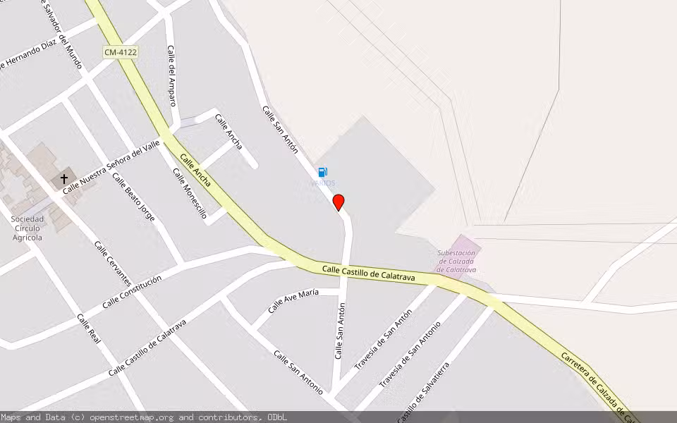 Mapa de Subasta Inmueble (Vivienda) en Calzada De Calatrava, Ciudad Real