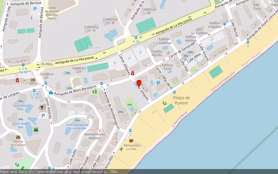 Mapa de Subasta Inmueble (Local comercial) en Benidorm, Alicante/Alacant