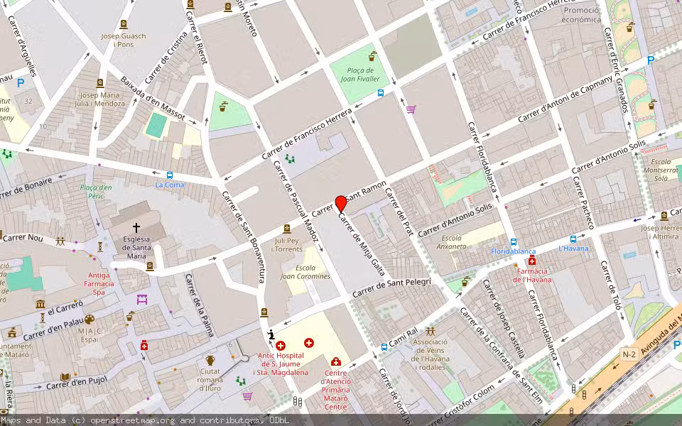 Mapa de Subasta Inmueble (Garaje) en Mataro, Barcelona