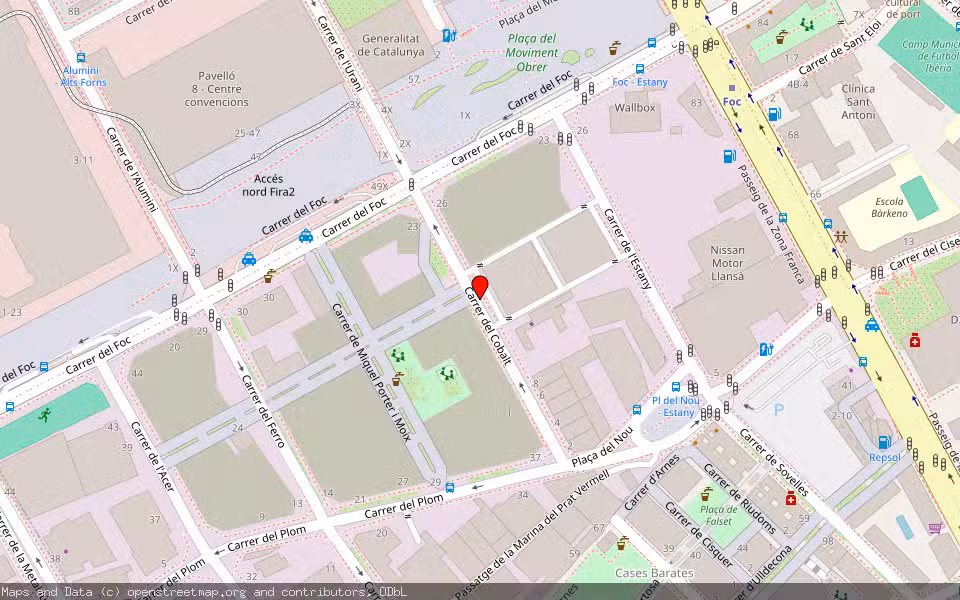 Mapa de Subasta Inmueble (Nave industrial) en Barcelona