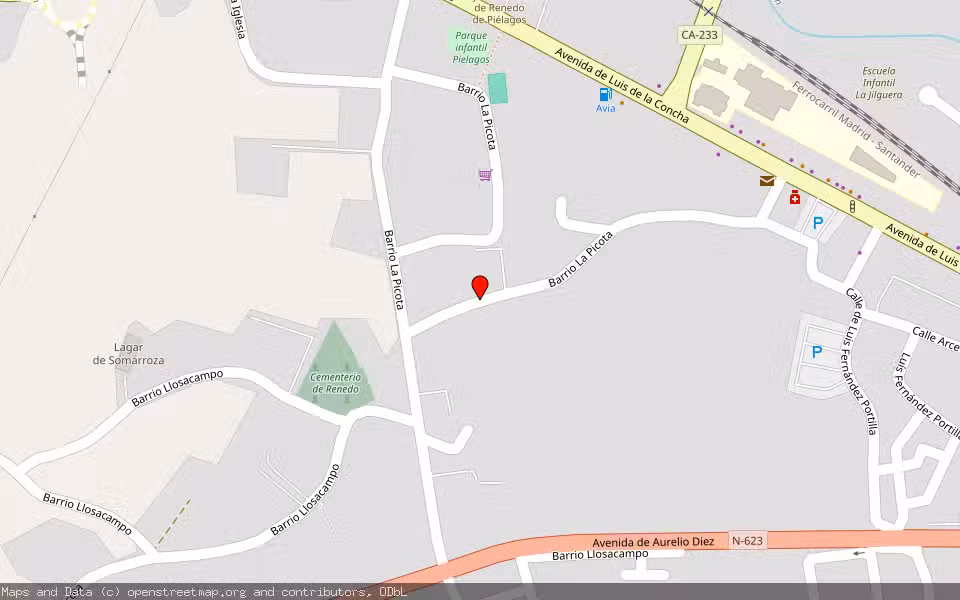 Mapa de Subasta Inmueble (Local comercial) en Renedo De Piélagos, Cantabria
