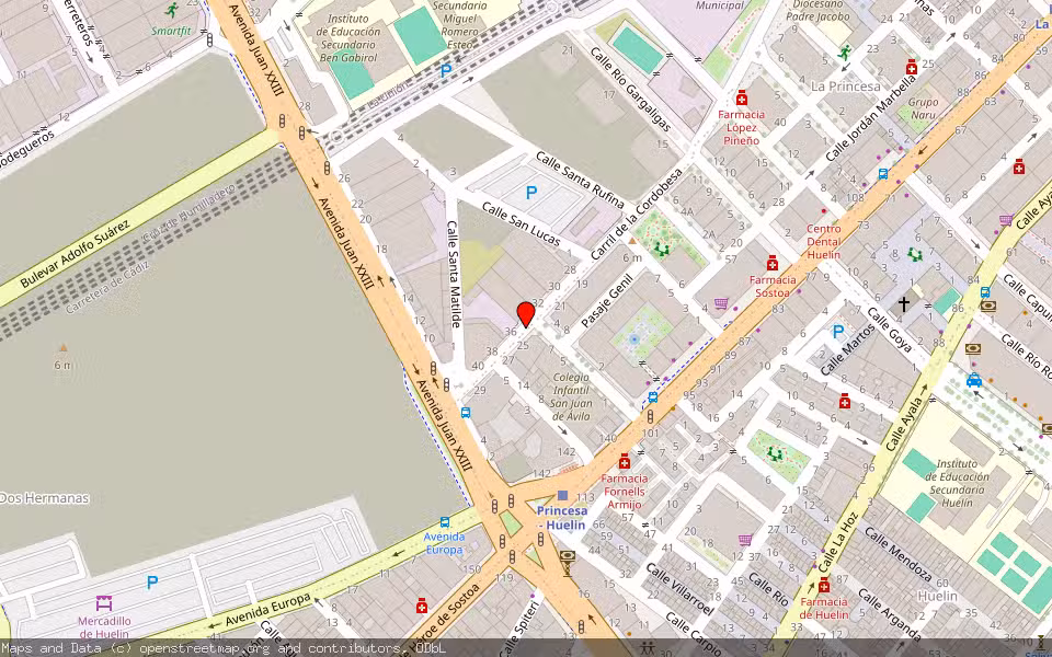 Mapa de Subasta Inmueble (Vivienda) en Malaga, Málaga
