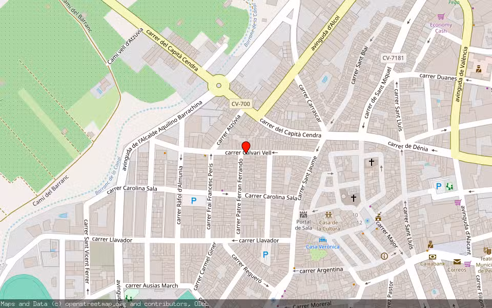Mapa de Subasta Inmueble (Vivienda) en Pego, Alicante/Alacant