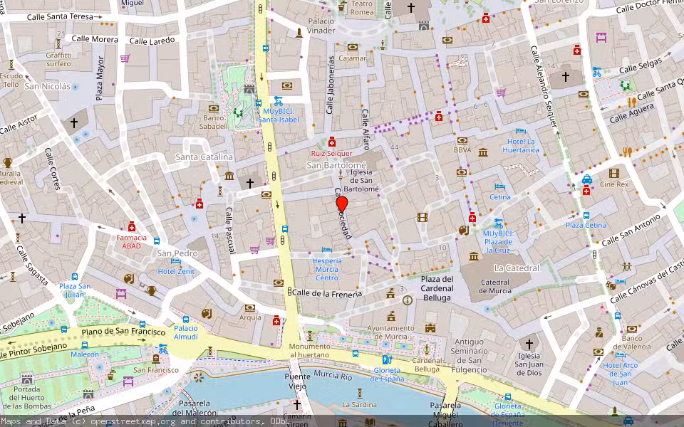 Mapa de Subasta Inmueble (Vivienda) en Murcia