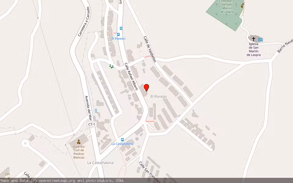 Mapa de Subasta Inmueble (Vivienda) en Arnao- Piedrs Blancas, Asturias