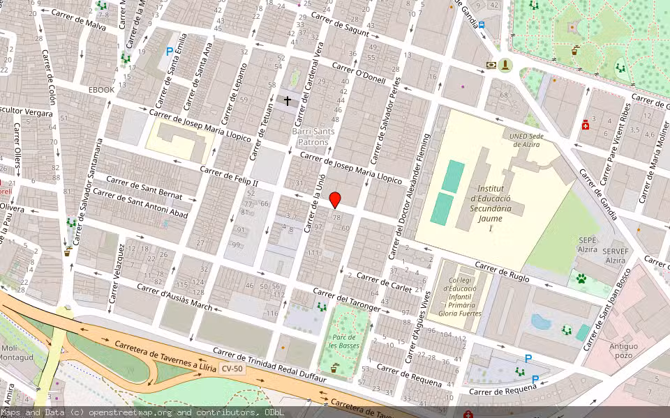 Mapa de Subasta Inmueble (Vivienda) en Alzira, Valencia/València
