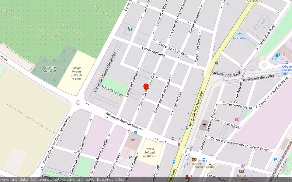 Mapa de Subasta Inmueble (Vivienda) en Puçol, Valencia/València