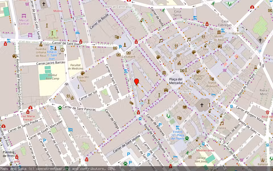 Mapa de Subasta Inmueble (Vivienda) en Reus, Tarragona