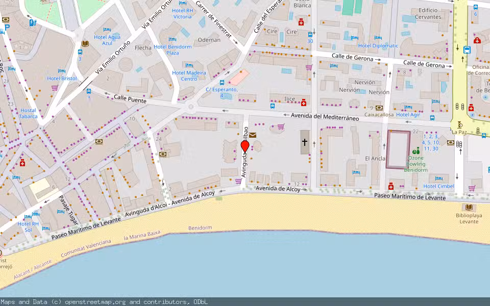 Mapa de Subasta Inmueble (Vivienda) en Benidorm, Alicante/Alacant