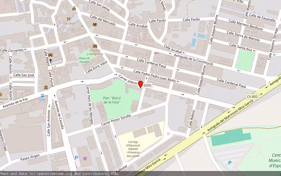Mapa de Subasta Inmueble (Vivienda) en Onil, Alicante/Alacant