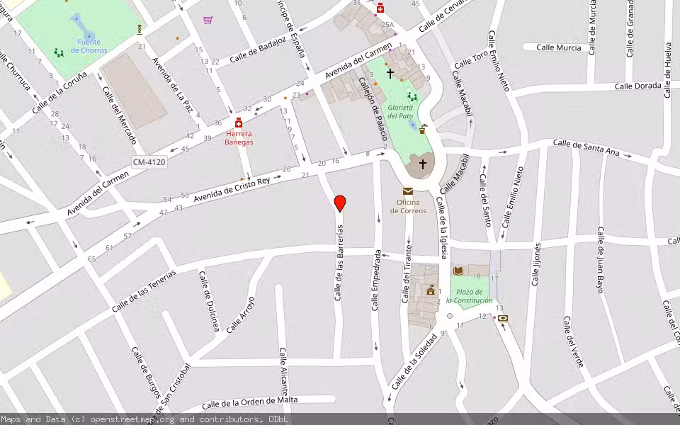 Mapa de Subasta Inmueble (Solar) en Villarrubia De Los Ojos, Ciudad Real