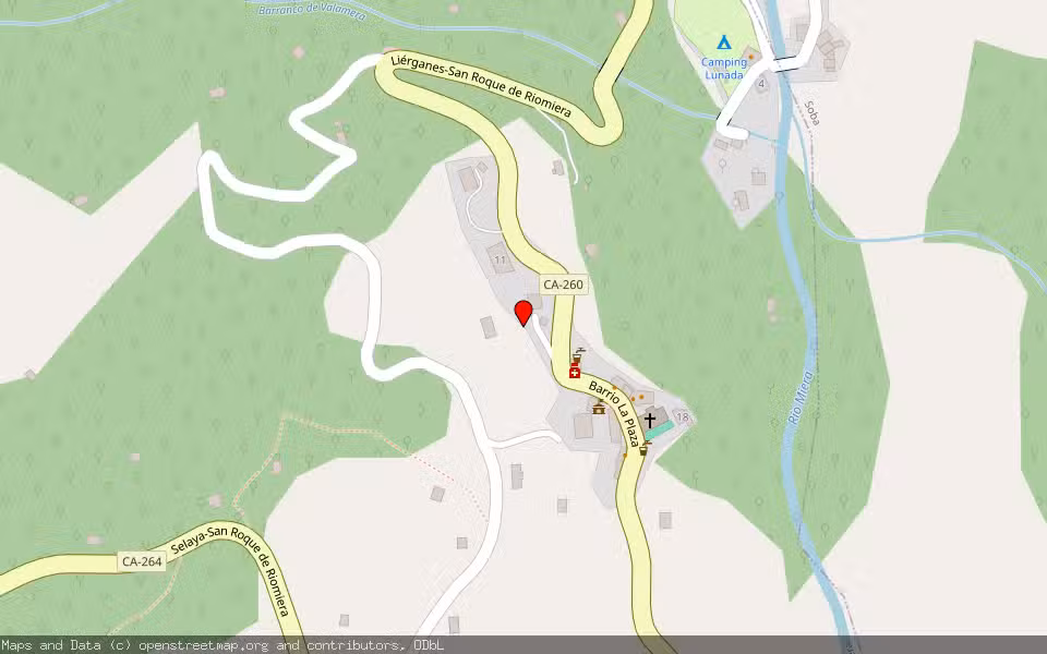 Mapa de Subasta Inmueble (Solar) en San Roque De Riomiera, Cantabria