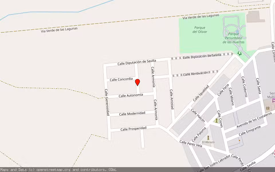 Mapa de Subasta Inmueble (Solar) en La Roda De Andalucia, Sevilla