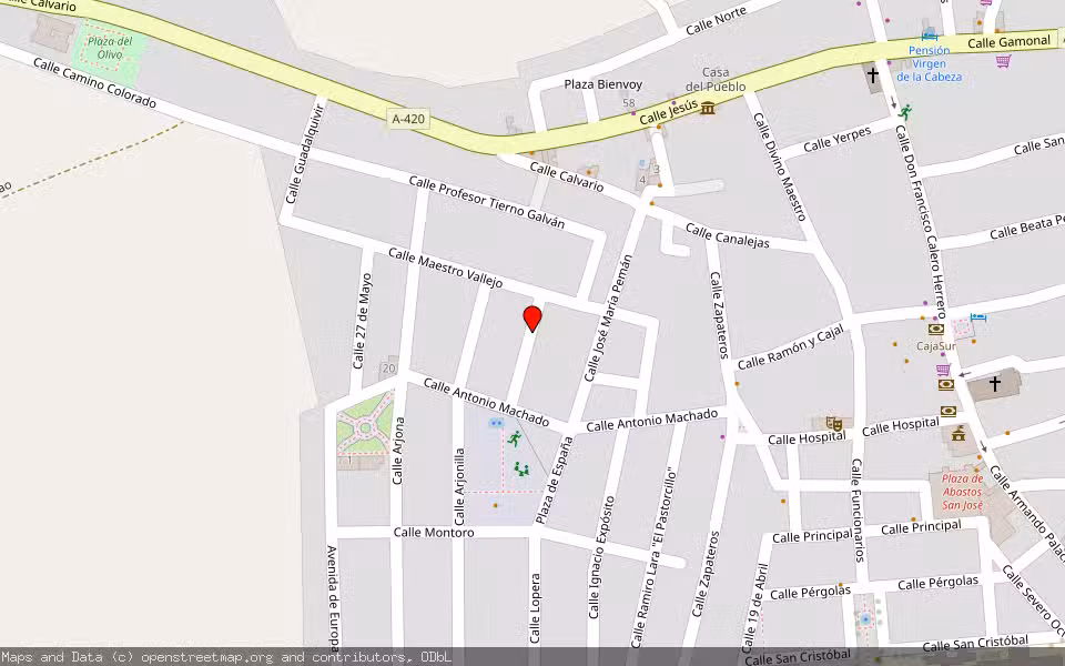 Mapa de Subasta Inmueble (Vivienda) en Marmolejo, Jaén