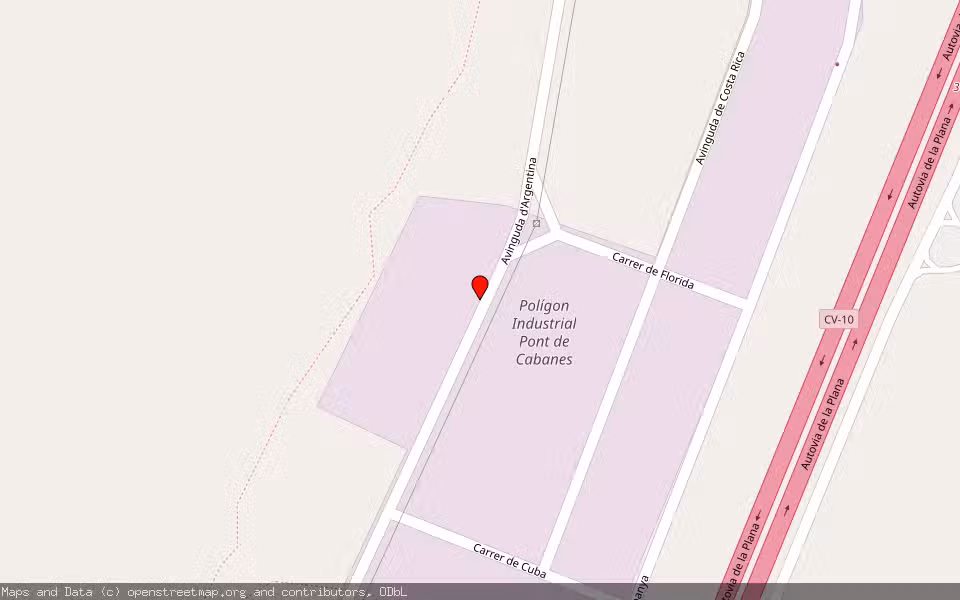 Mapa de Subasta Inmueble (Nave industrial) en Cabanes, Castellón/Castelló