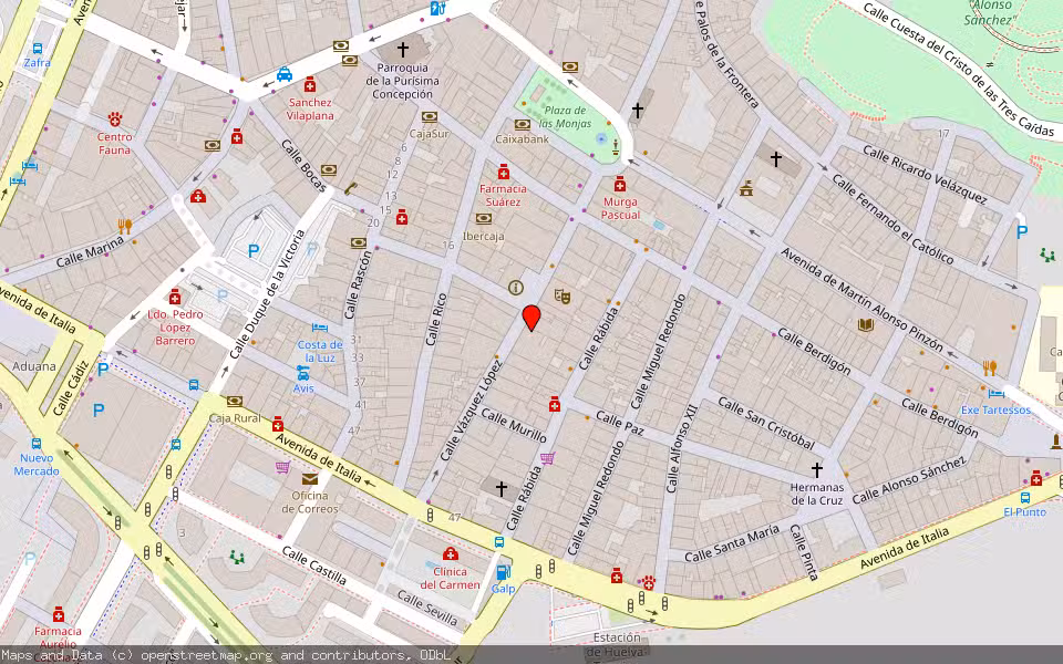 Mapa de Subasta Inmueble (Local comercial) en Huelva