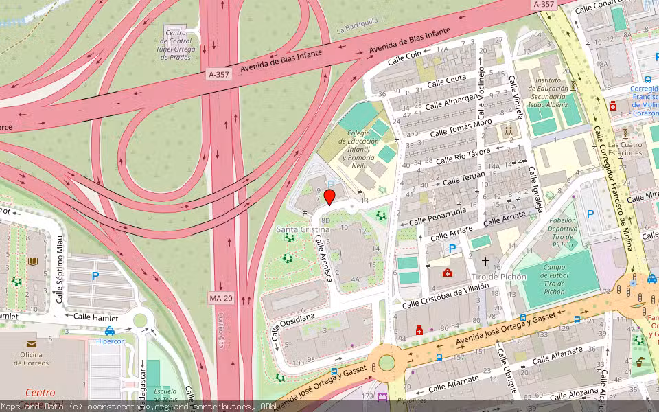 Mapa de Subasta Inmueble (Vivienda) en Malaga, Málaga