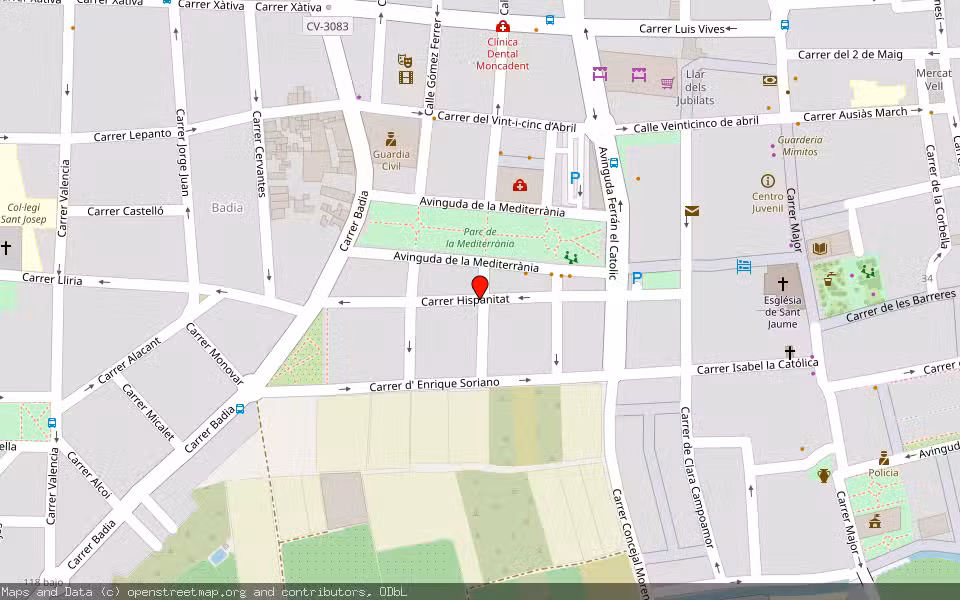 Mapa de Subasta Inmueble (Vivienda) en Moncada, Valencia/València