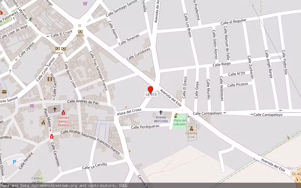 Mapa de Subasta Inmueble (Garaje) en Santa Maria Del Paramo, León