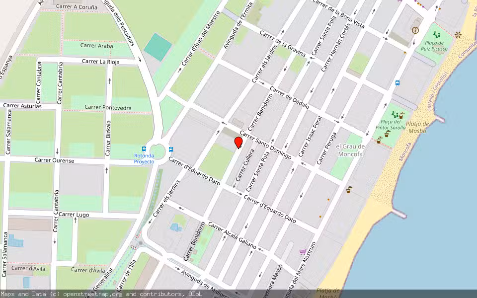Mapa de Subasta Inmueble (Garaje) en Moncofa, Castellón/Castelló