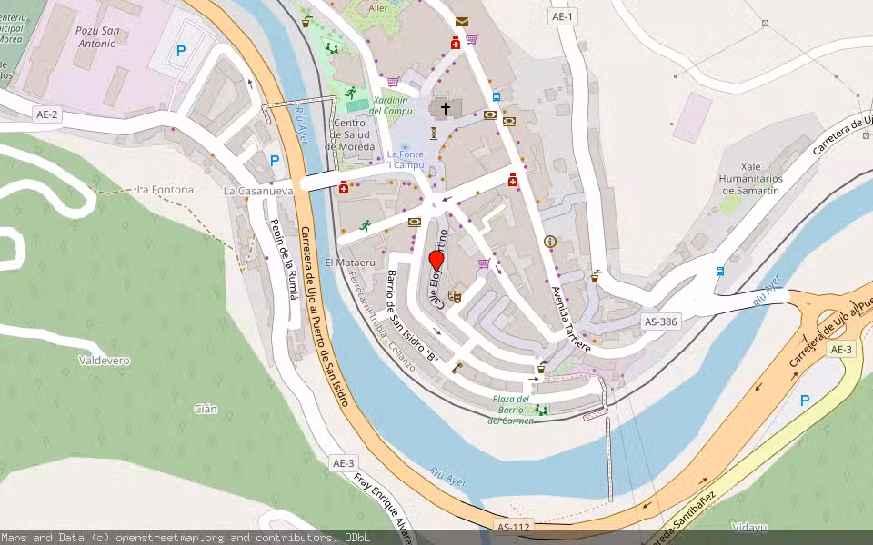 Mapa de Subasta Inmueble (Vivienda) en Aller, Asturias