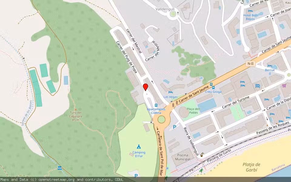 Mapa de Subasta Inmueble (Vivienda) en Calella, Barcelona