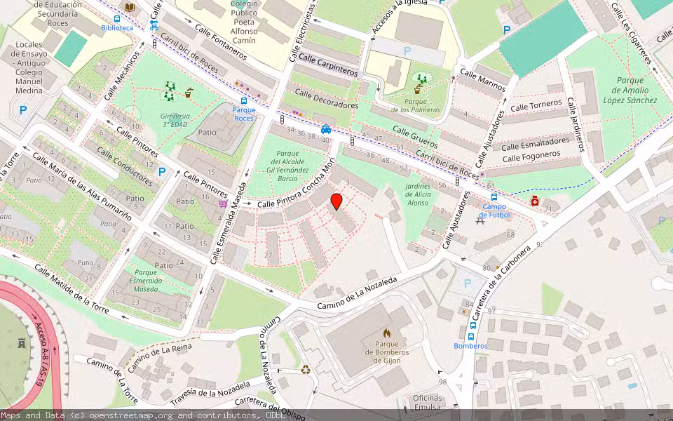 Mapa de Subasta Inmueble (Garaje) en Gijon, Asturias