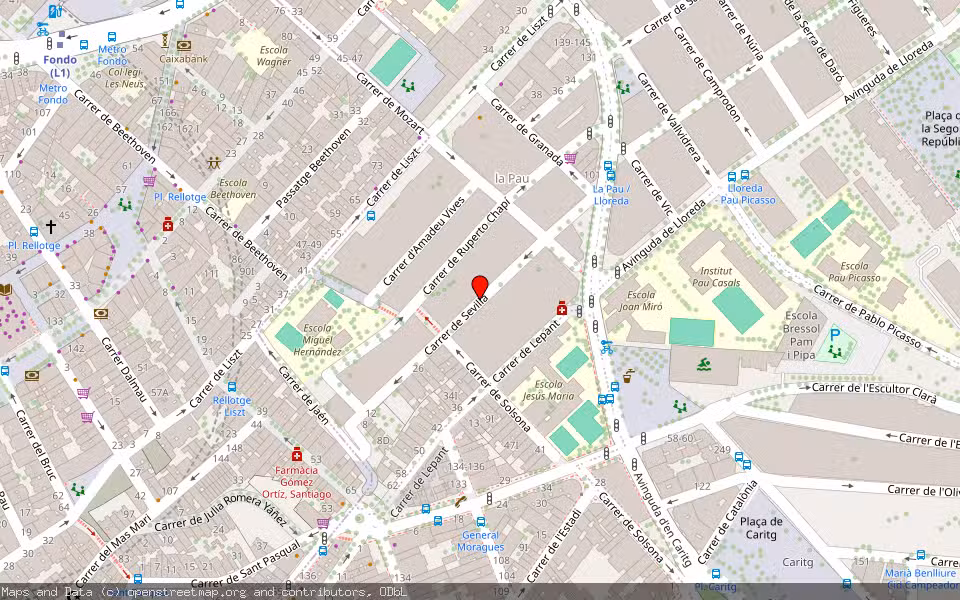 Mapa de Subasta Inmueble (Vivienda) en Badalona, Barcelona
