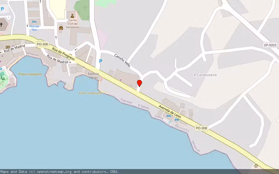 Mapa de Subasta Inmueble (Garaje) en Sanxenxo, Pontevedra