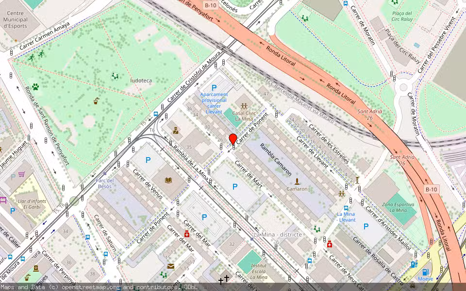 Mapa de Subasta Inmueble (Vivienda) en Sant Adrià De Besòs, Barcelona
