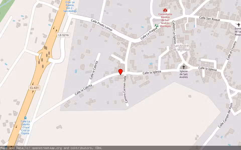 Mapa de Subasta Inmueble (Vivienda) en San Andrés De Montejos, León